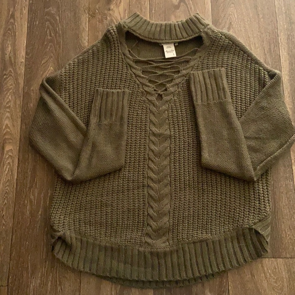 American Rag  laced front sweater